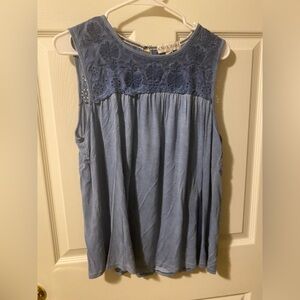 Knox Rose Blue Lace Detail Blouse